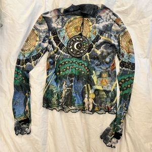 Horoscopez sheer long sleeve shirt by Dolls Kill